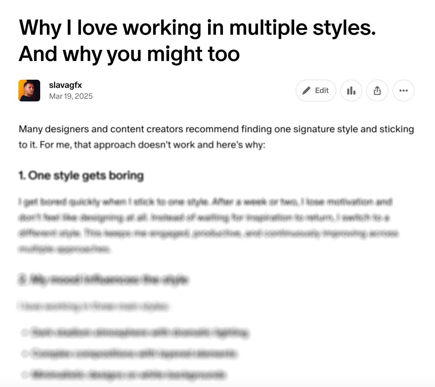 Article preview: Why I love working in multiple styles. And why you might too.