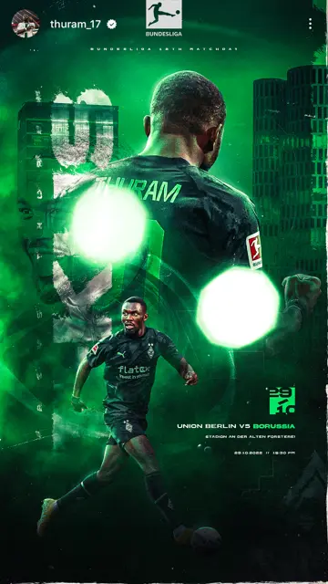 Borussia Monchengladbach vs Union Berlin 30 10 (Thuram)