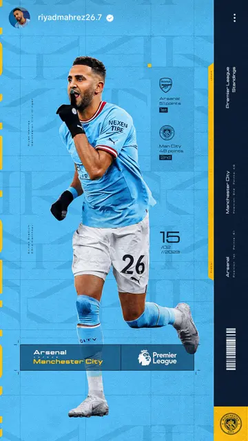 Man City vs Arsenal 15 02 (Mahrez)