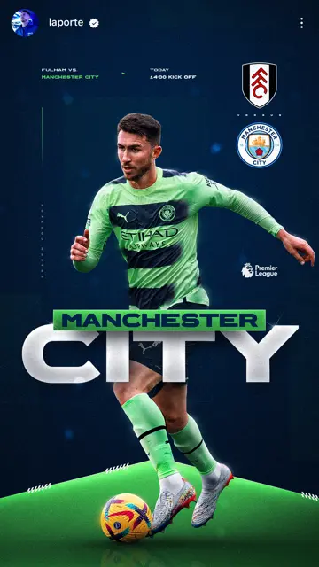 Man City vs Fulham 30 04 (Laporte)