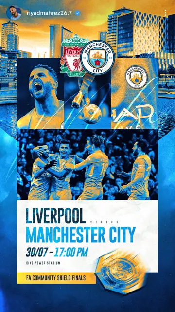 Man City vs Liverpool 30 07 (Mahrez) 