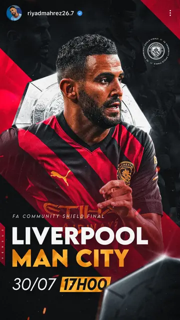 Man City vs Liverpool 30 07 (Mahrez)