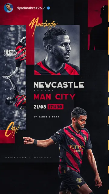 Man City vs Newcastle 21 08 (Mahrez)