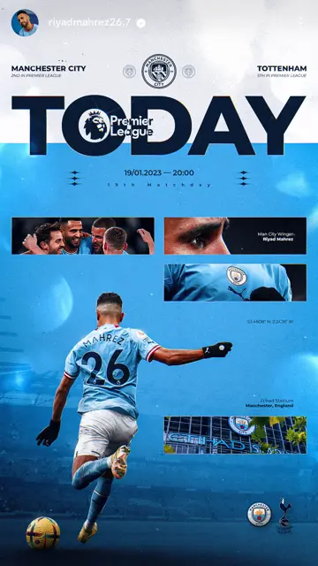 Man City vs Tottenham 19 01 (Mahrez)