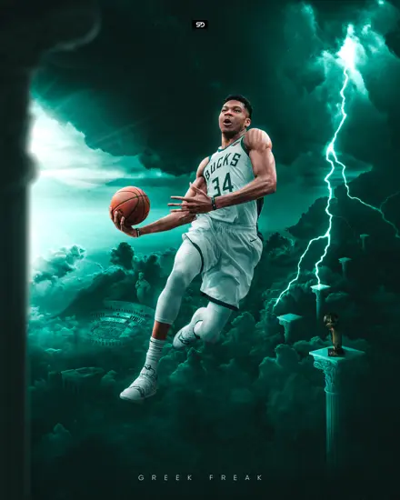 Giannis Antentokounmpo in the sky